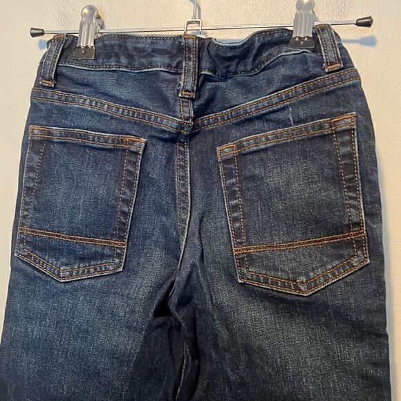 Cat & Jack Boy's Blue Straight Recto Dark Wash Stretch Denim Jeans - Picture 3 of 7